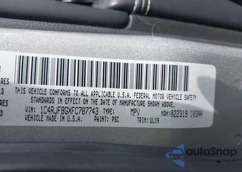 2015 Jeep Grand Cherokee Limited z USA, uszkodzony, nr VIN 1C4RJFBGXFC787743